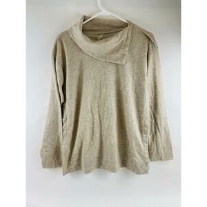 Max Studio Sweater Women's Size M Oatmeal Tan Cowl Neck Pullover Long Sleeve NWT